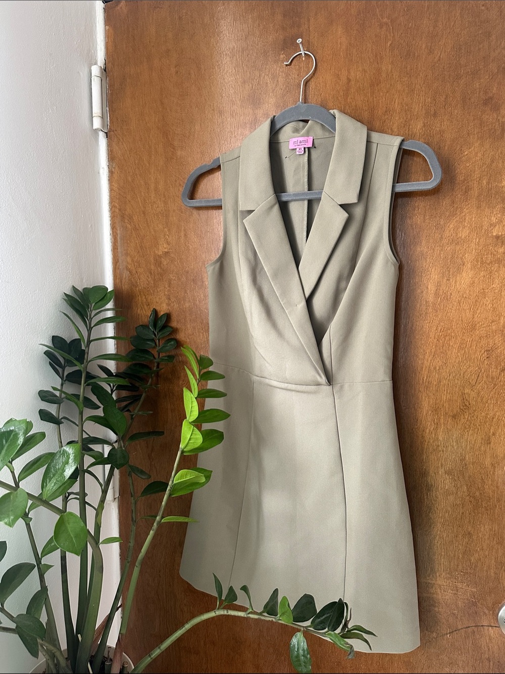 Tailored Sleeveless Blazer Dress in Light Green